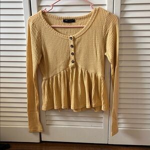 Yellow Peplum Top
